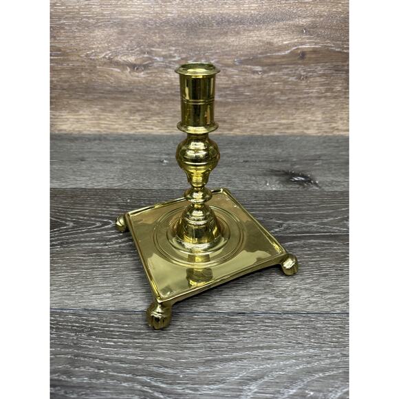 Northern European William and Mary Solid Brass Candle Stick 7” Tall - Picture 3 of 12
